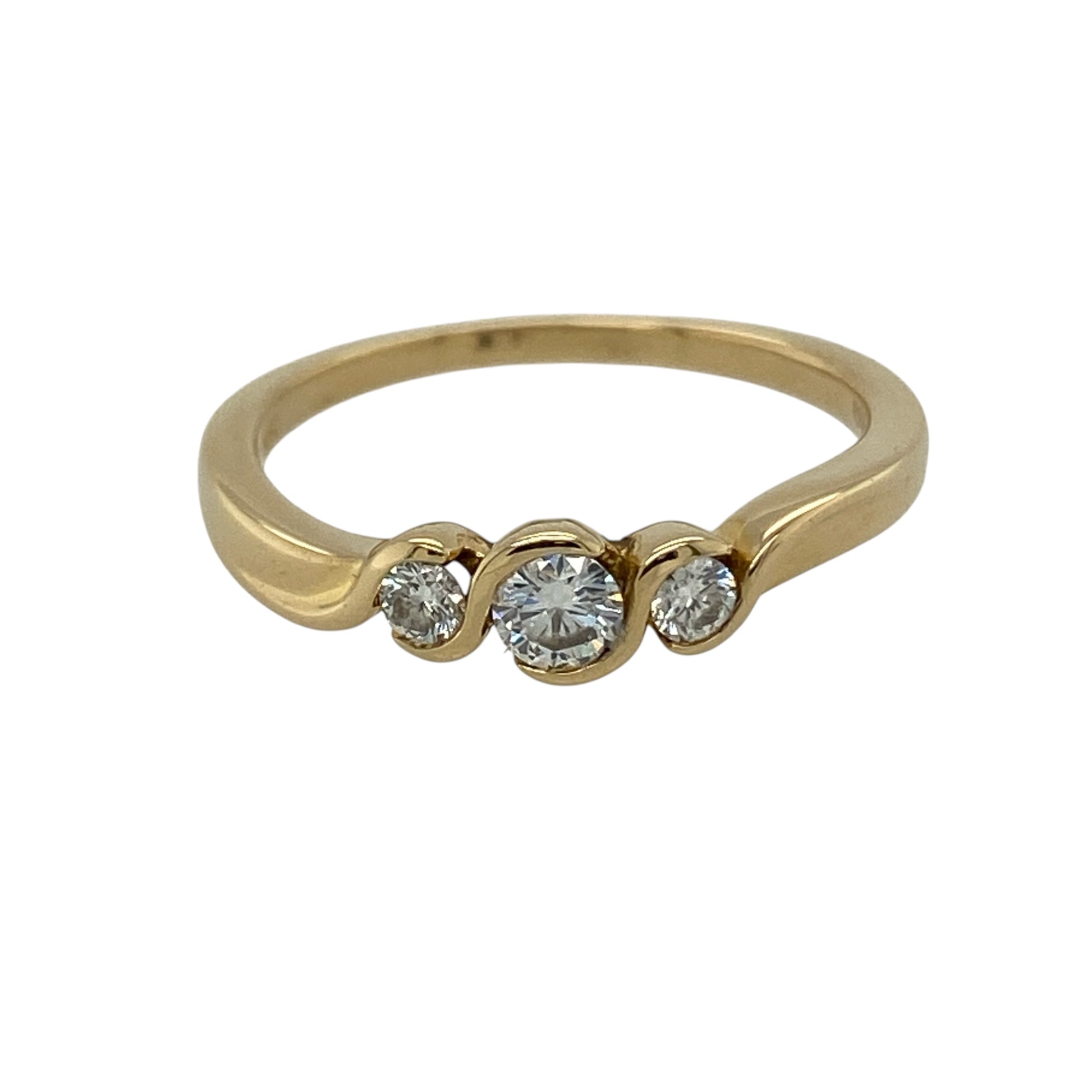 18ct Gold & Diamond Twist Trilogy Ring