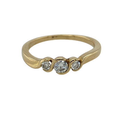 18ct Gold & Diamond Twist Trilogy Ring