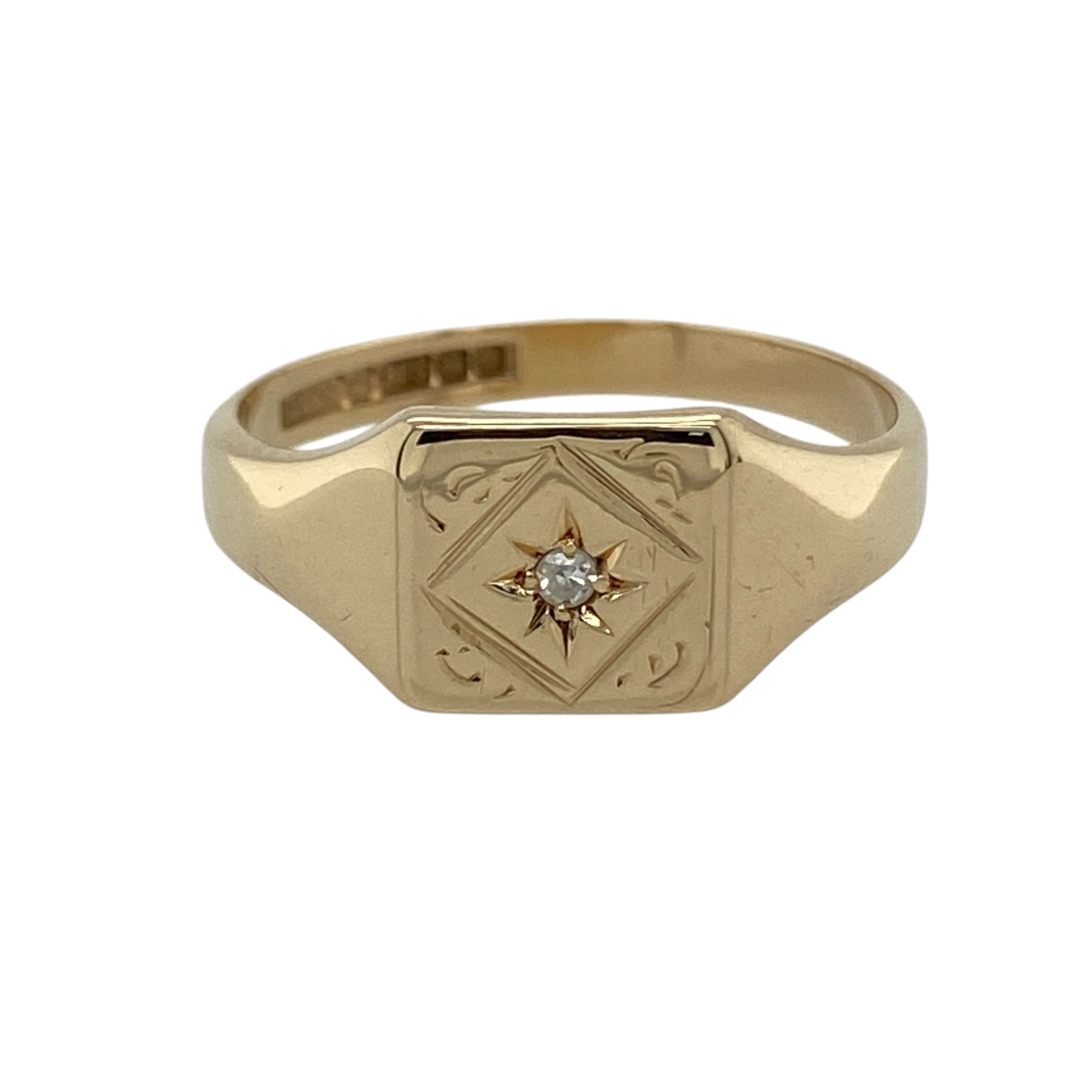 9ct Gold & Diamond Signet Ring