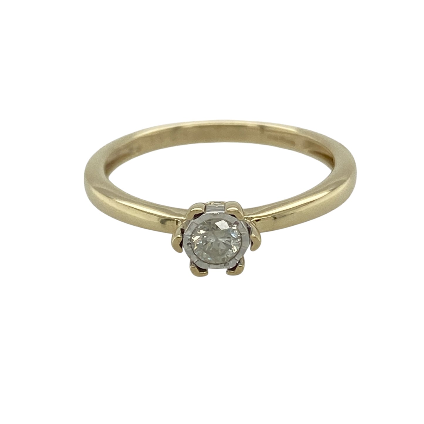 9ct Gold & Diamond Illusion Set Solitaire Ring