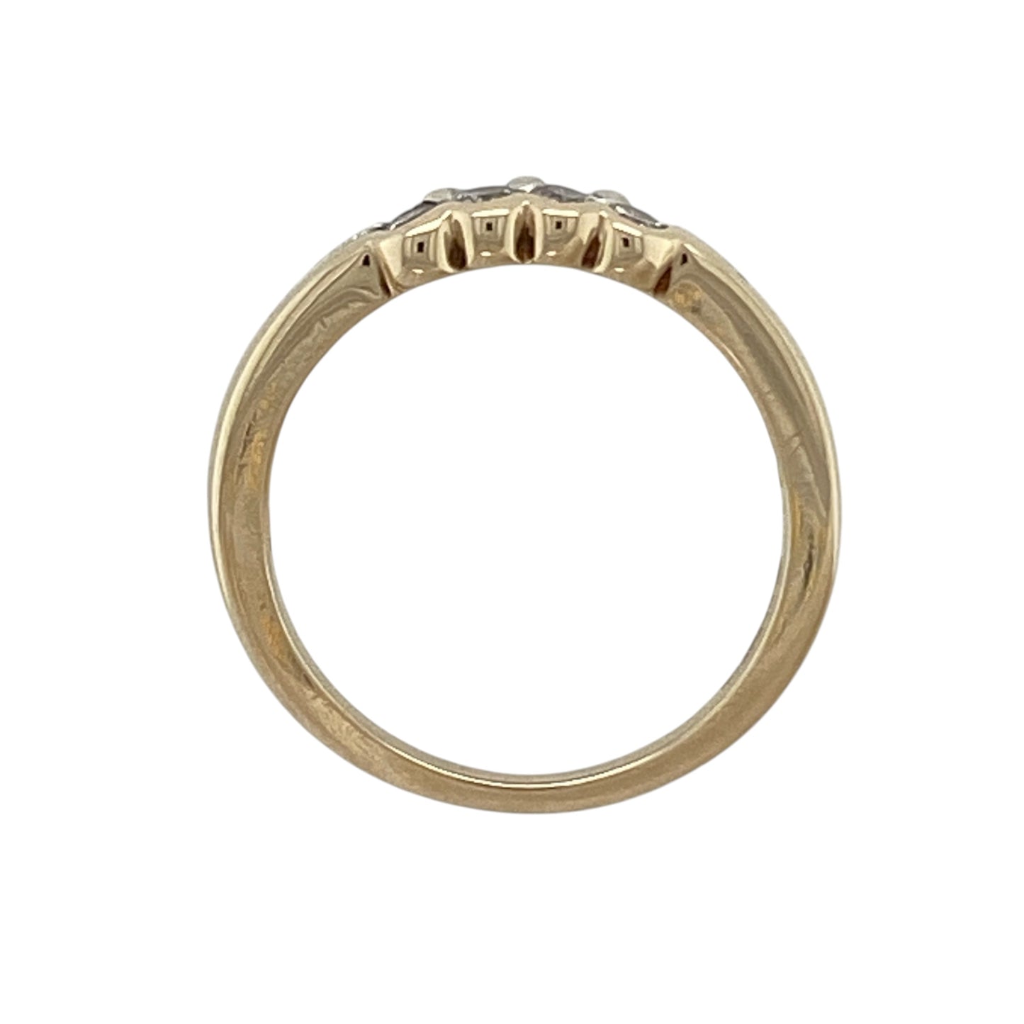 9ct Gold & Diamond Double Row Band Ring
