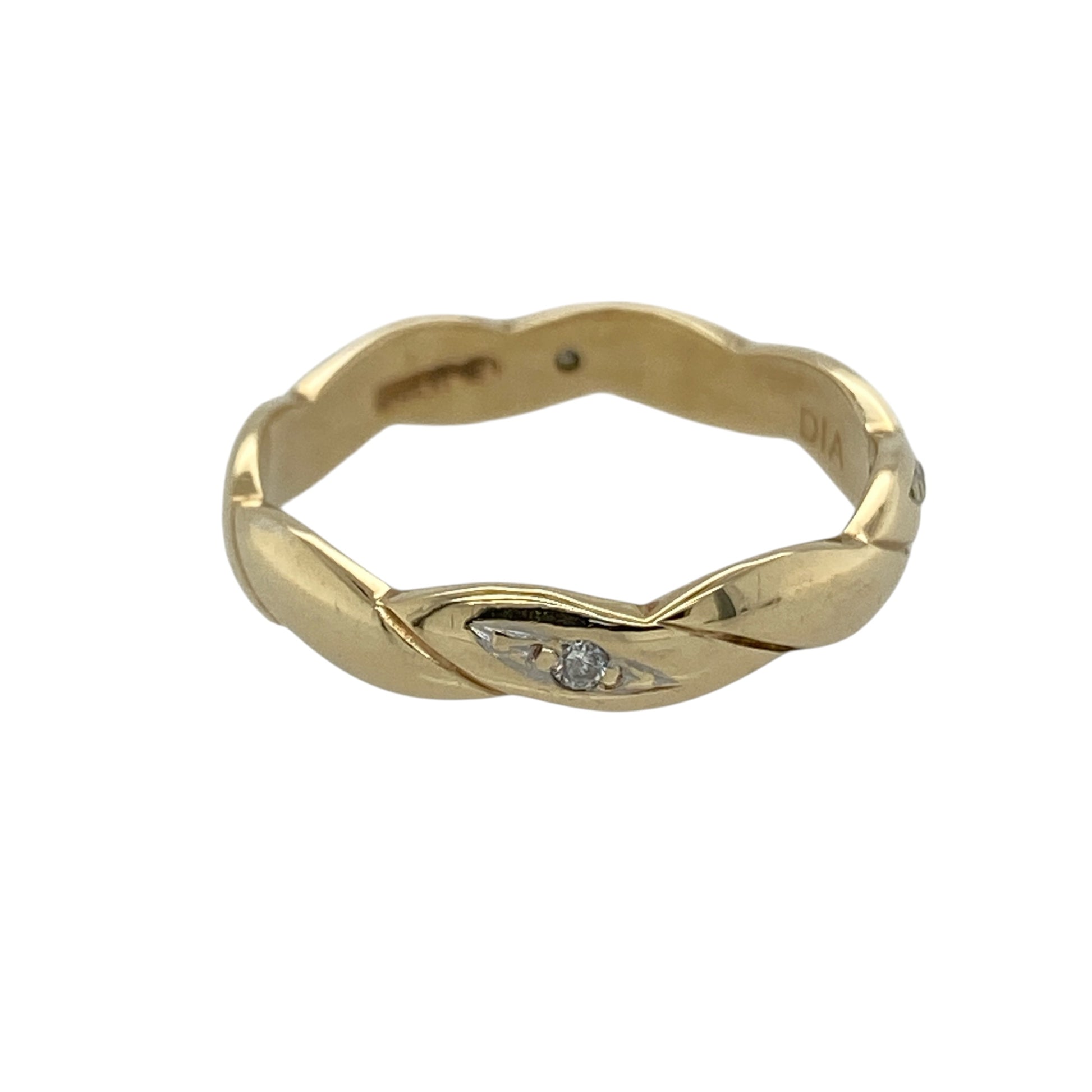 9ct Gold & Diamond Twisted Band Ring