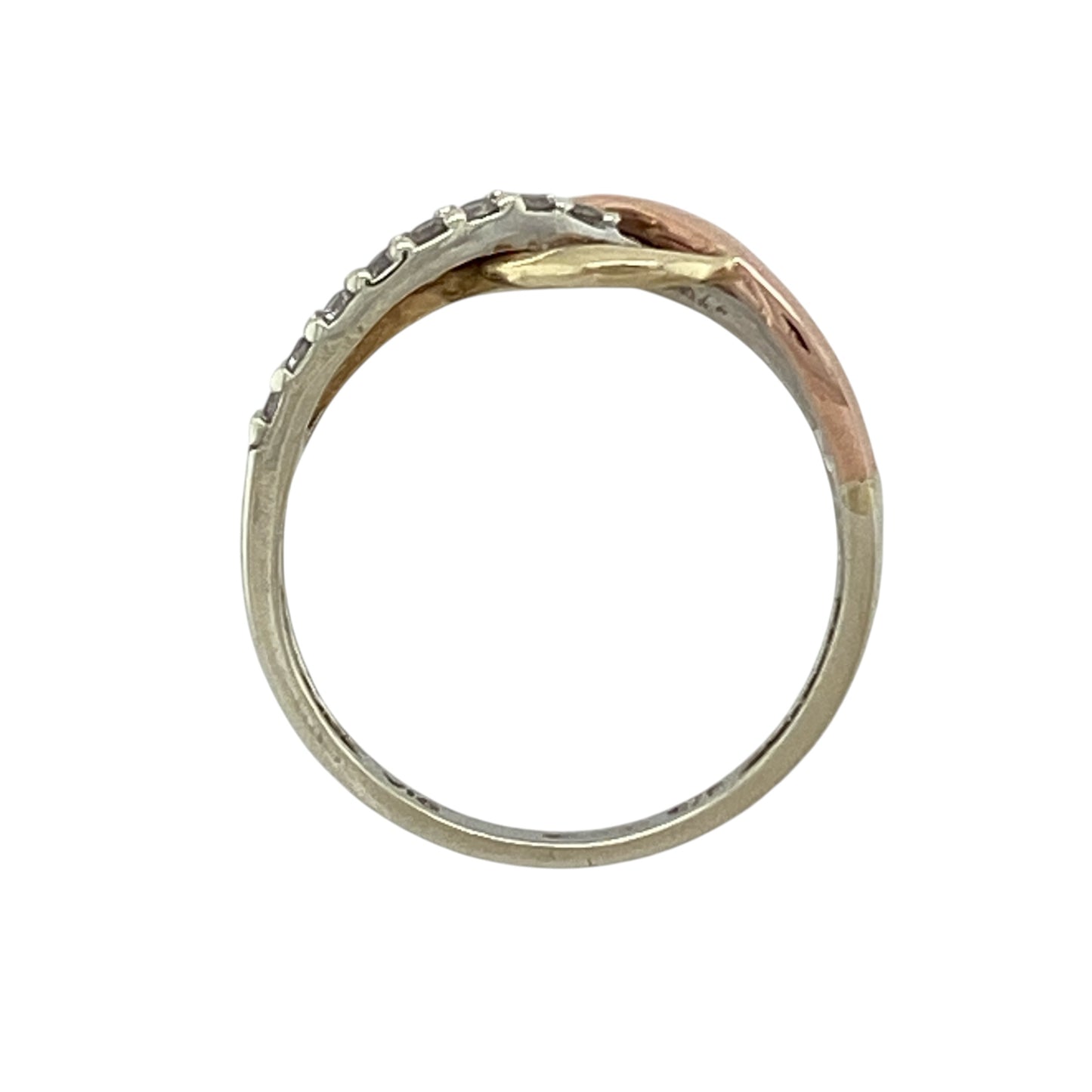 9ct Gold & Diamond Open Weave Band Ring