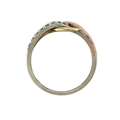 9ct Gold & Diamond Open Weave Band Ring