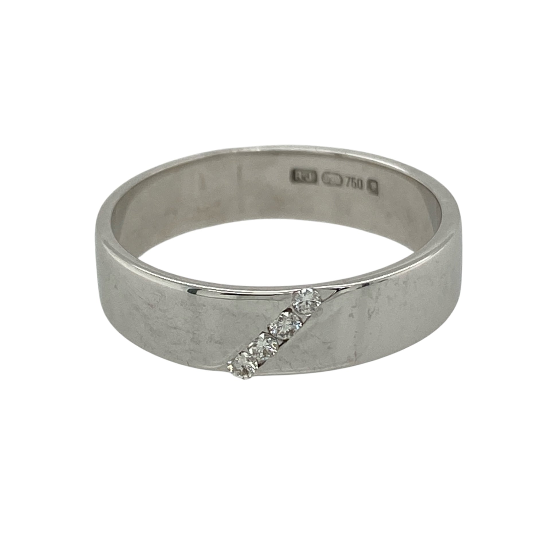 18ct White Gold & Diamond Band Ring