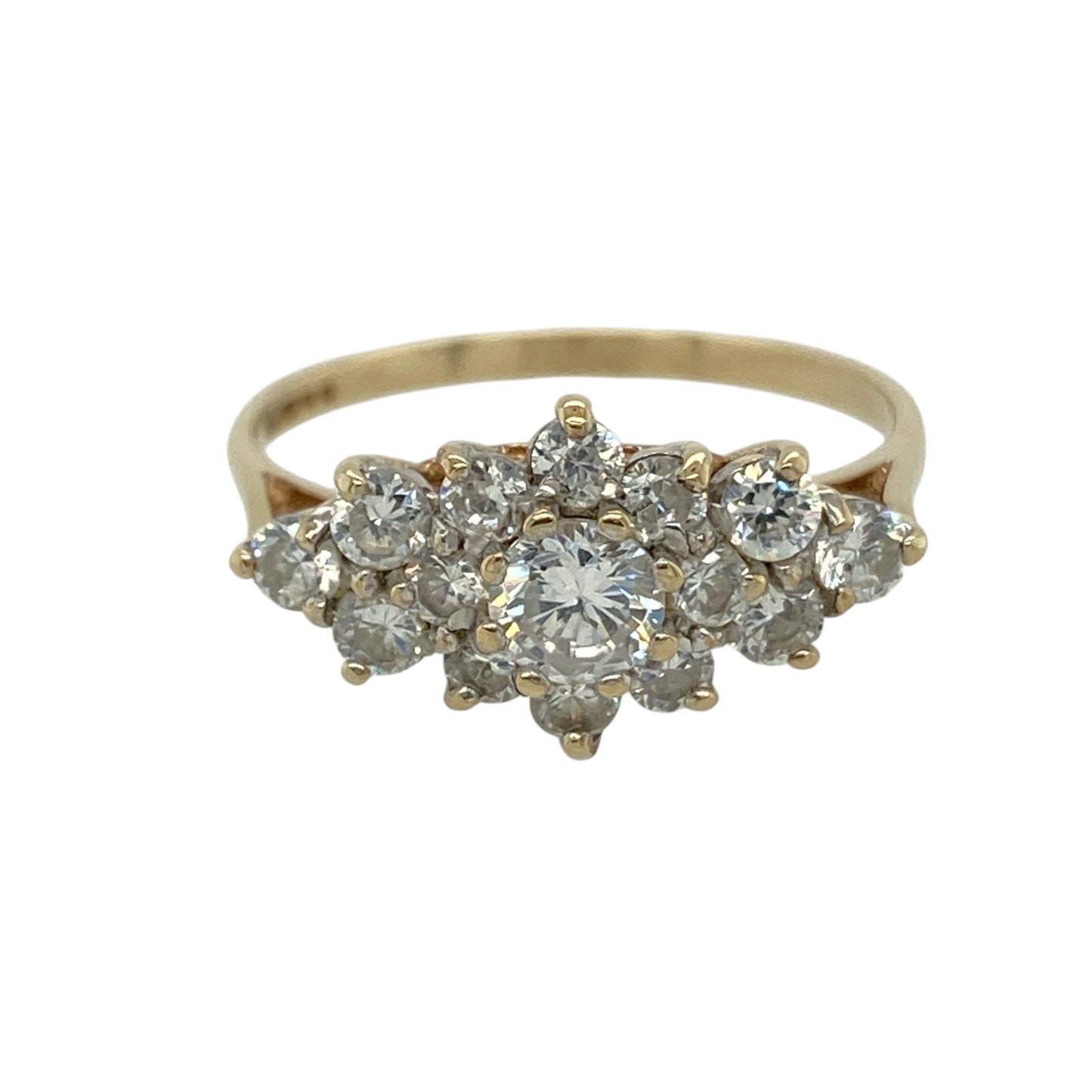 9ct Gold & Cubic Zirconia Cluster Ring