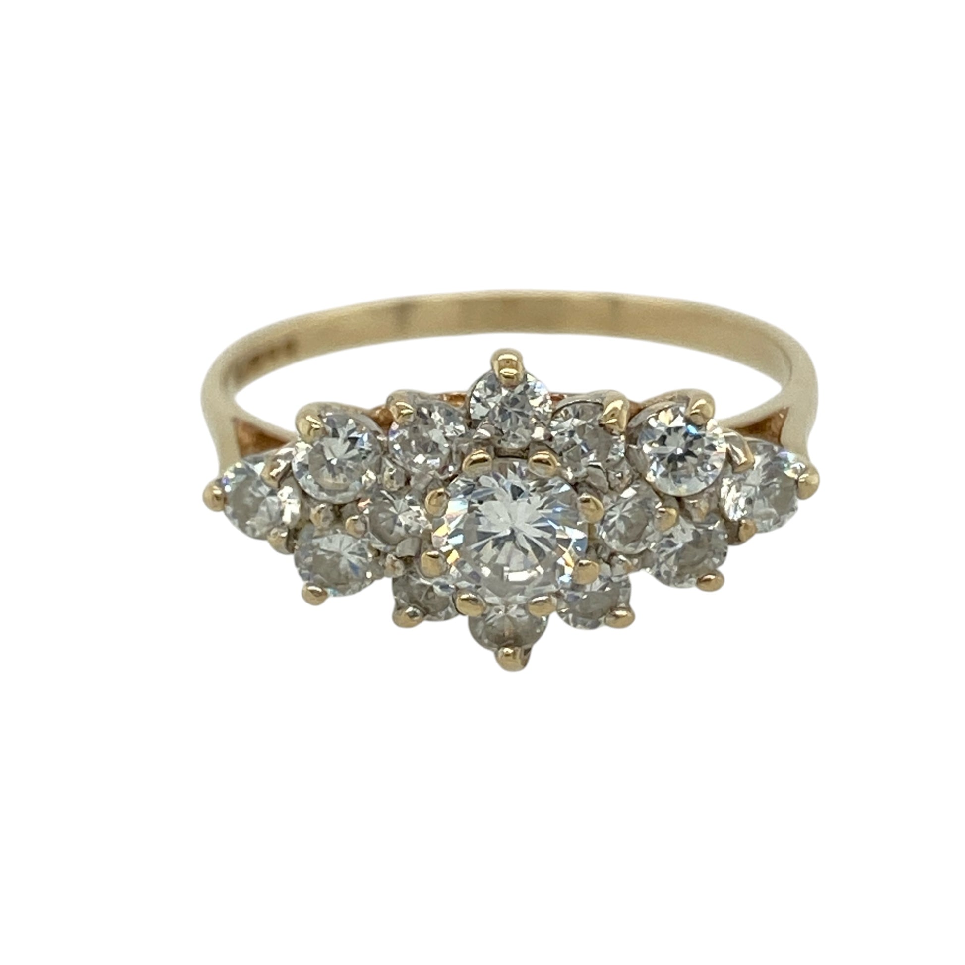 9ct Gold & Cubic Zirconia Cluster Ring