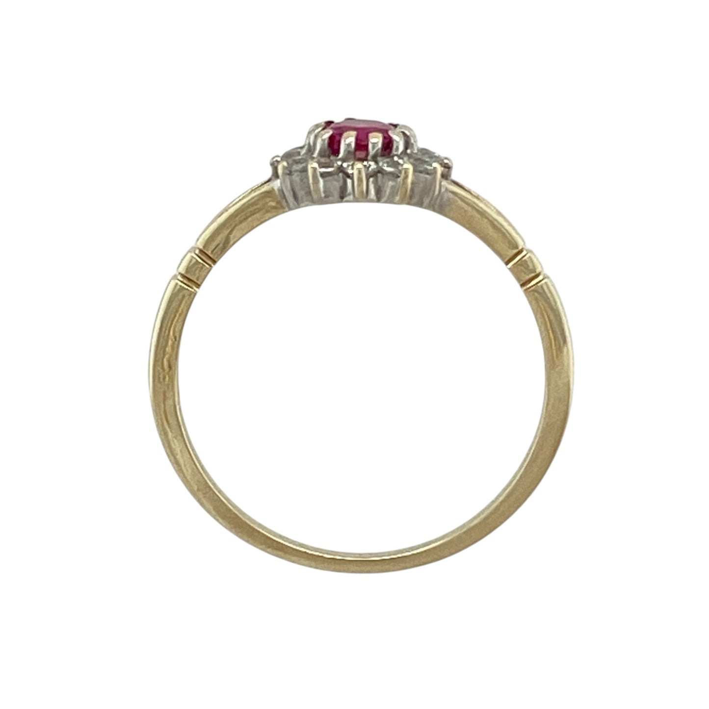 9ct Gold Ruby & Cubic Zirconia Cluster Ring