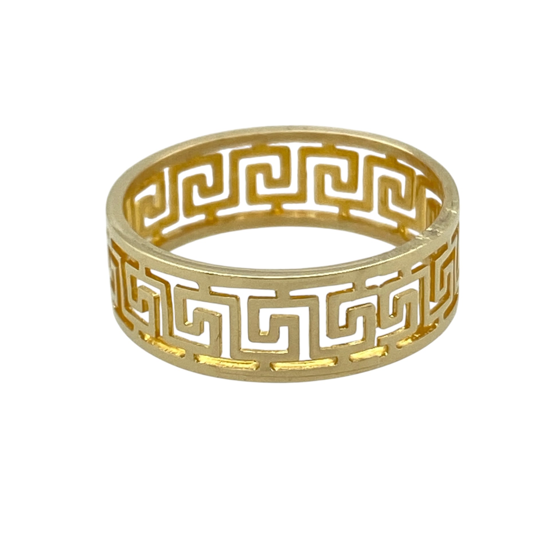 14ct Gold Greek Key Band Ring