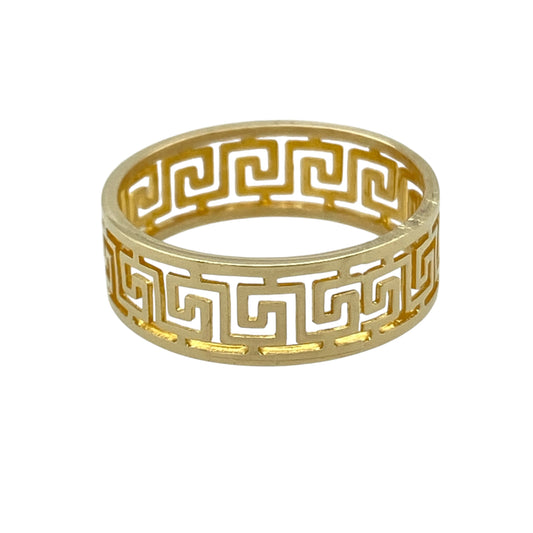 14ct Gold Greek Key Band Ring