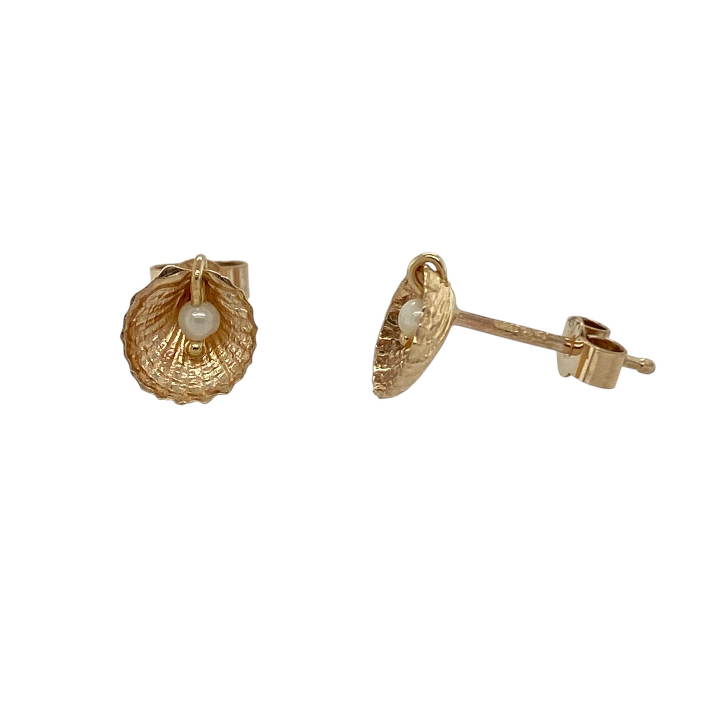 9ct Gold & Pearl Shell Stud Earrings