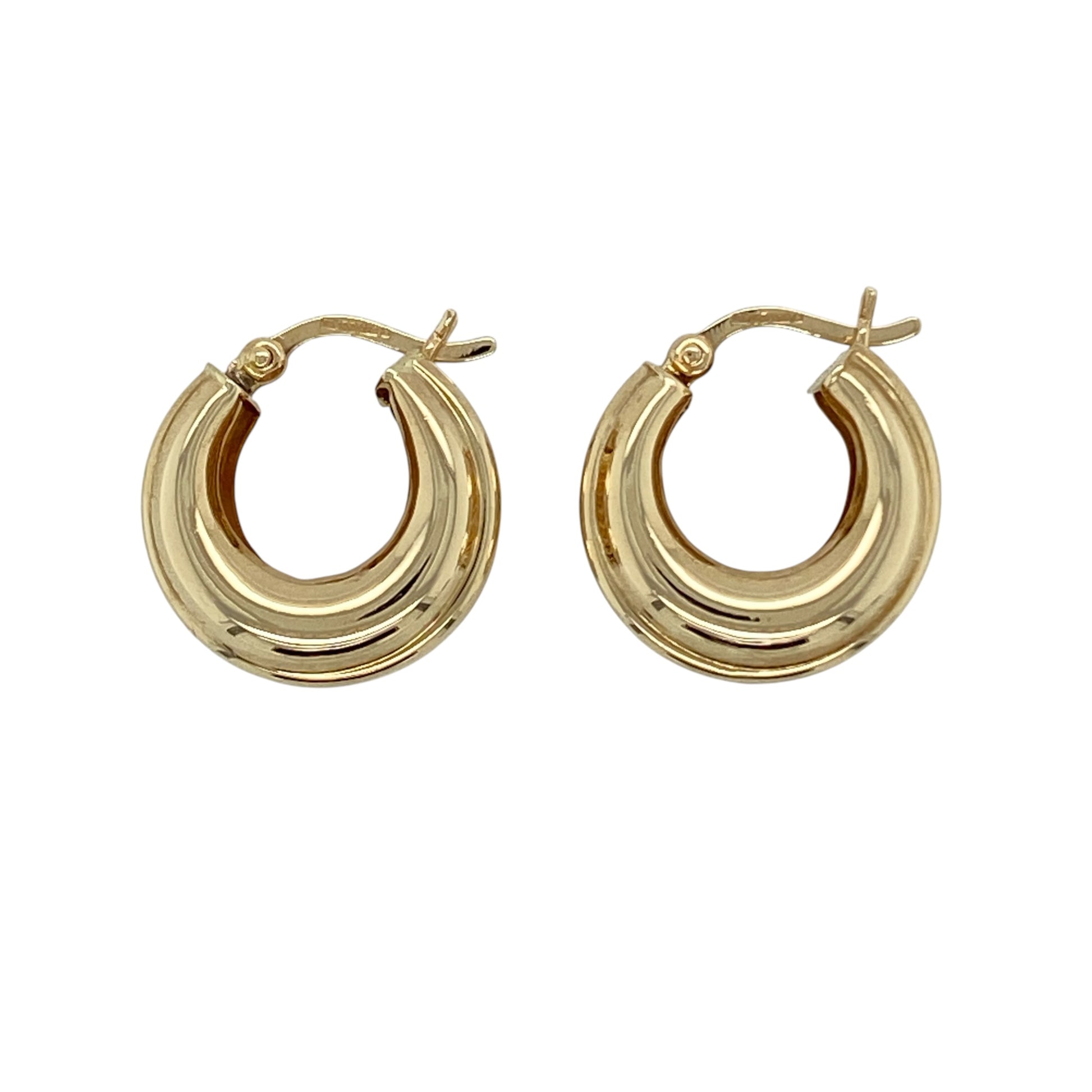 9ct Gold Wide Creole Earrings