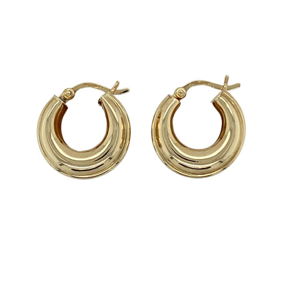 9ct Gold Wide Creole Earrings