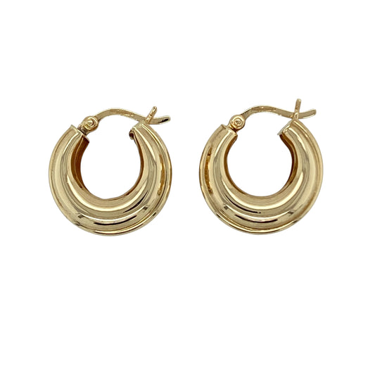 9ct Gold Wide Creole Earrings