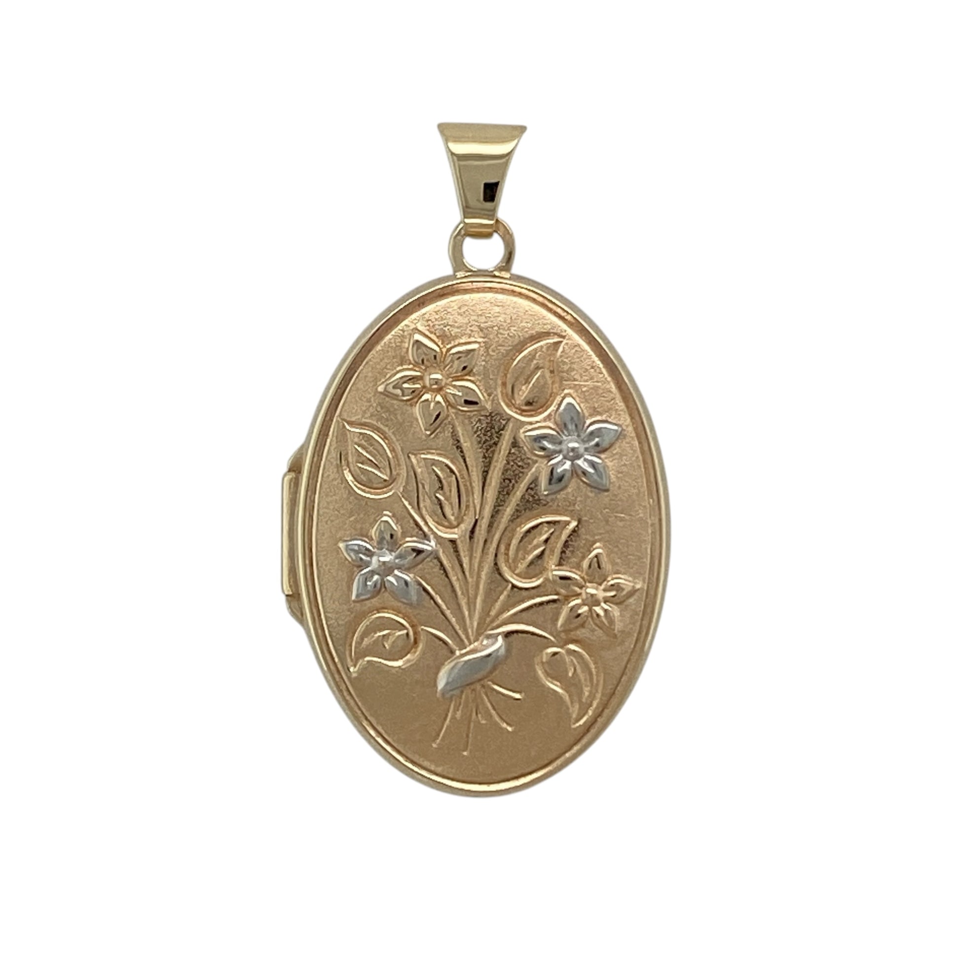 9ct Gold Oval Flower Locket
