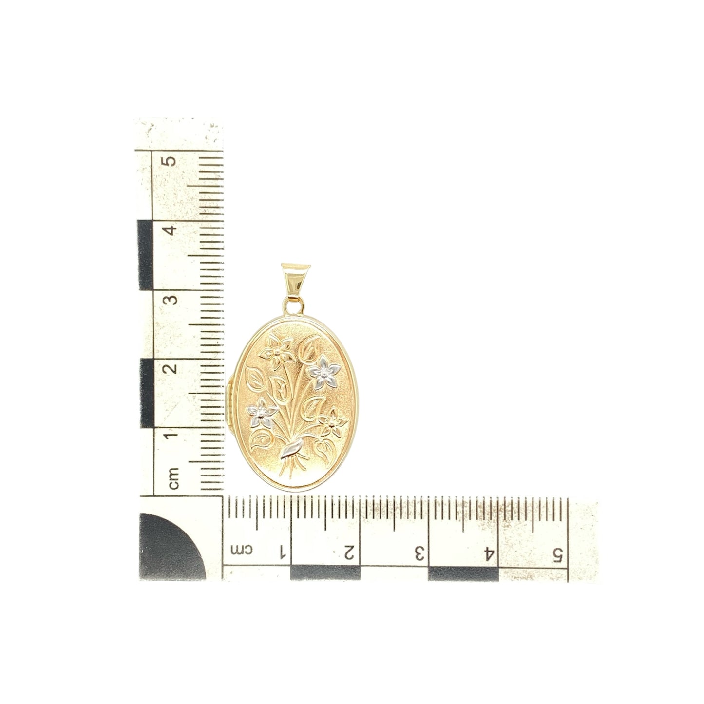 9ct Gold Oval Flower Locket