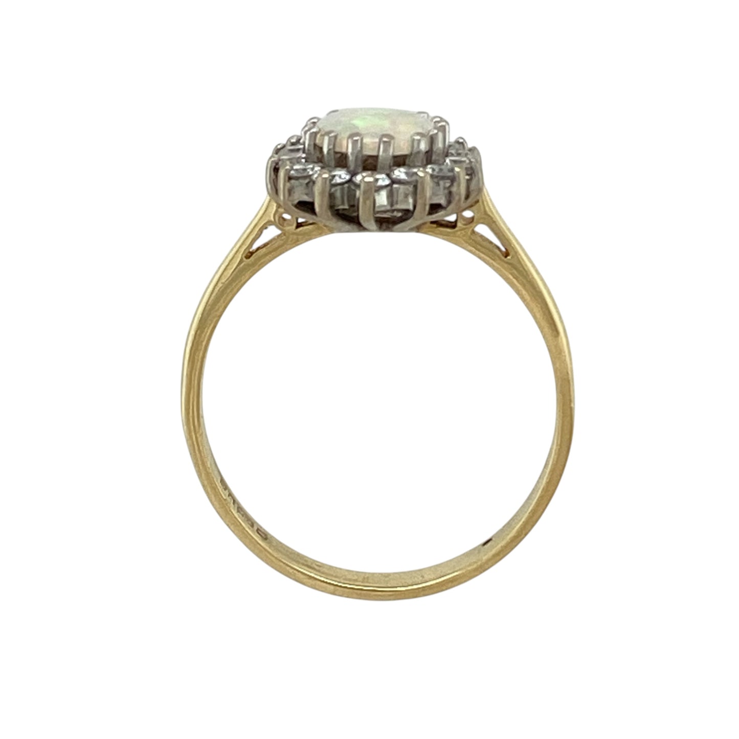 18ct Gold Diamond & Opalique Cluster Ring
