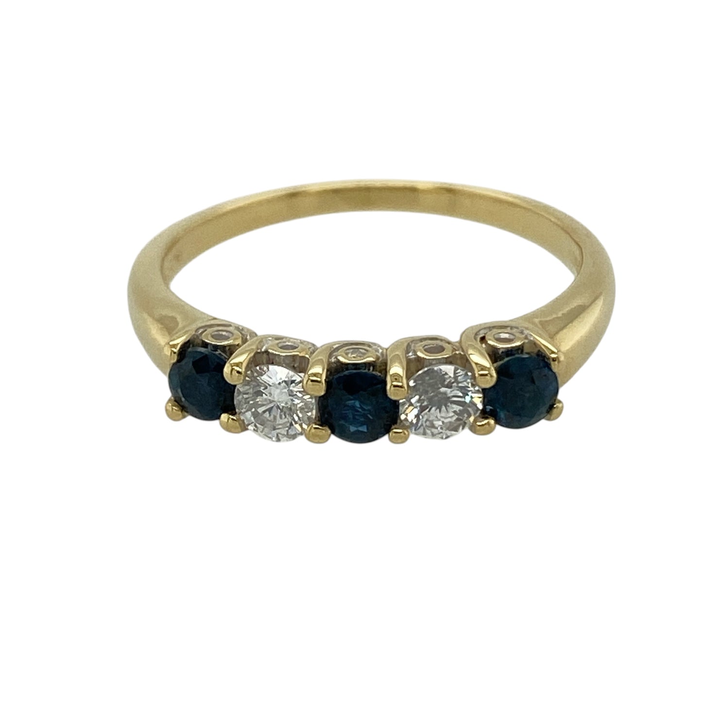 18ct Gold Diamond & Sapphire Band Ring
