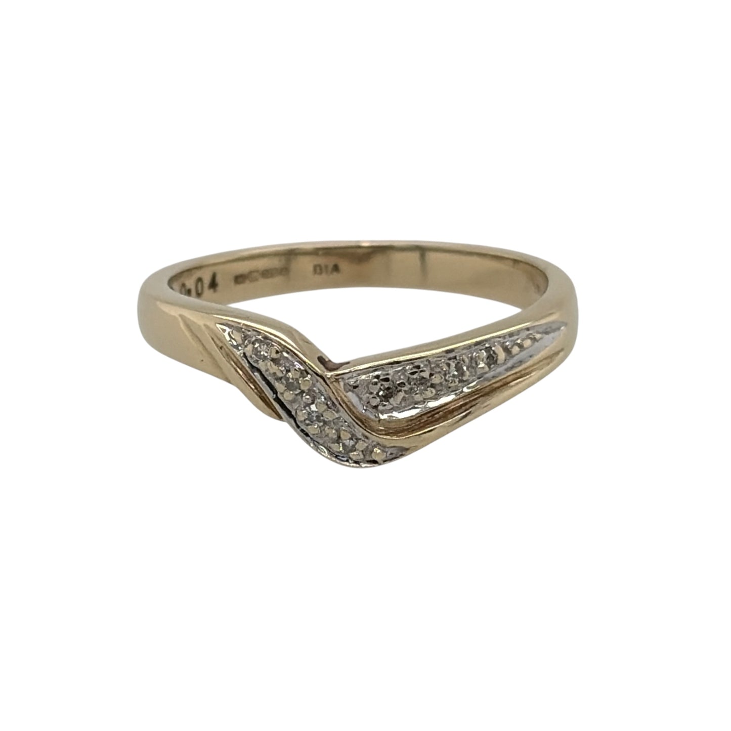 9ct Gold & Diamond Wishbone Ring