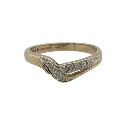 9ct Gold & Diamond Wishbone Ring