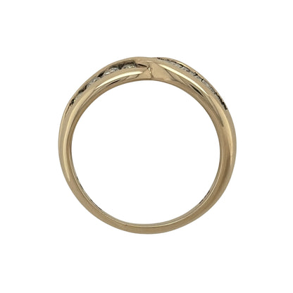 9ct Gold & Diamond Crossover Band Ring