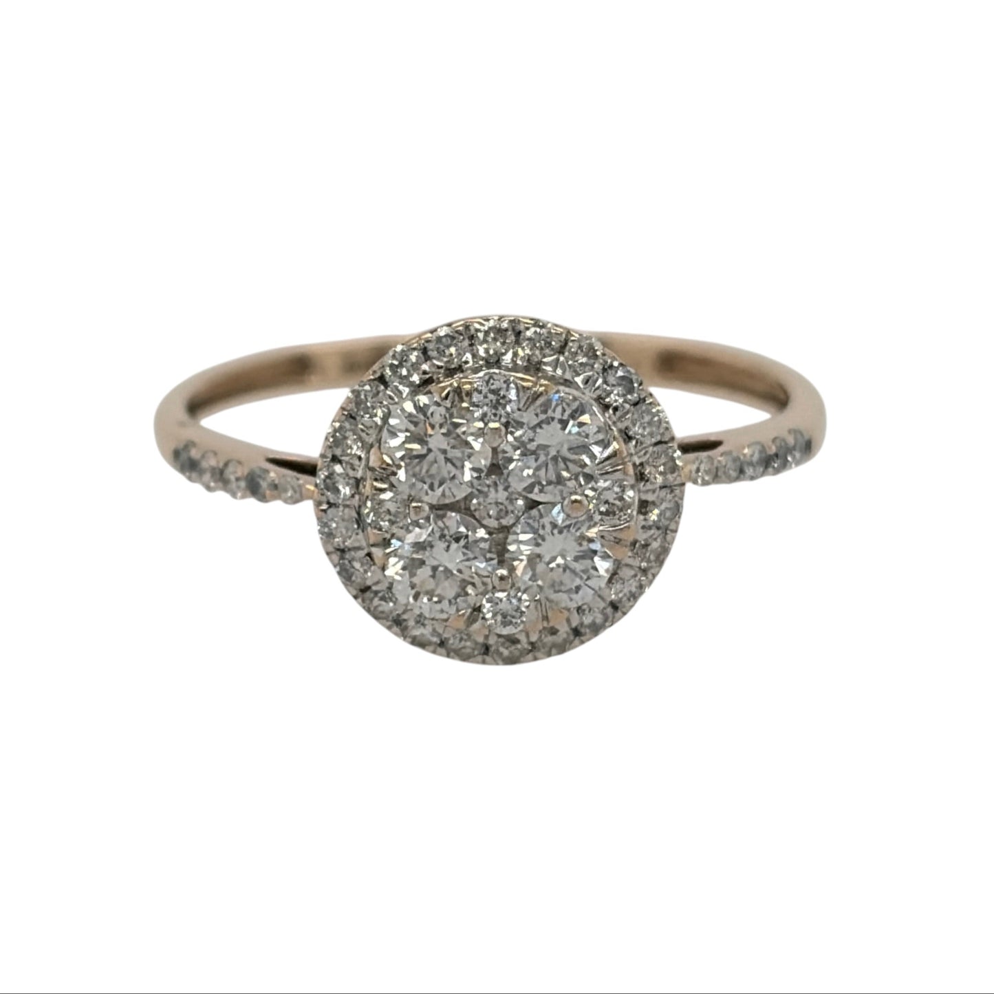 9ct Gold & Diamond Round Cluster Ring