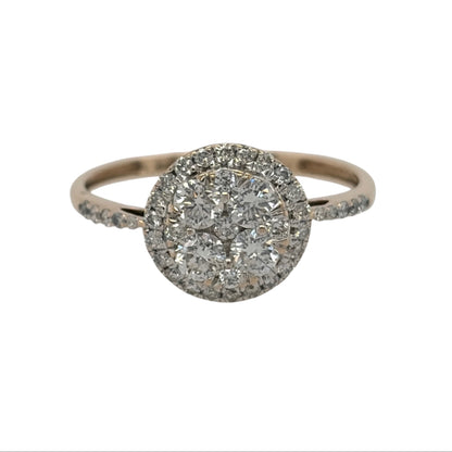 9ct Gold & Diamond Round Cluster Ring