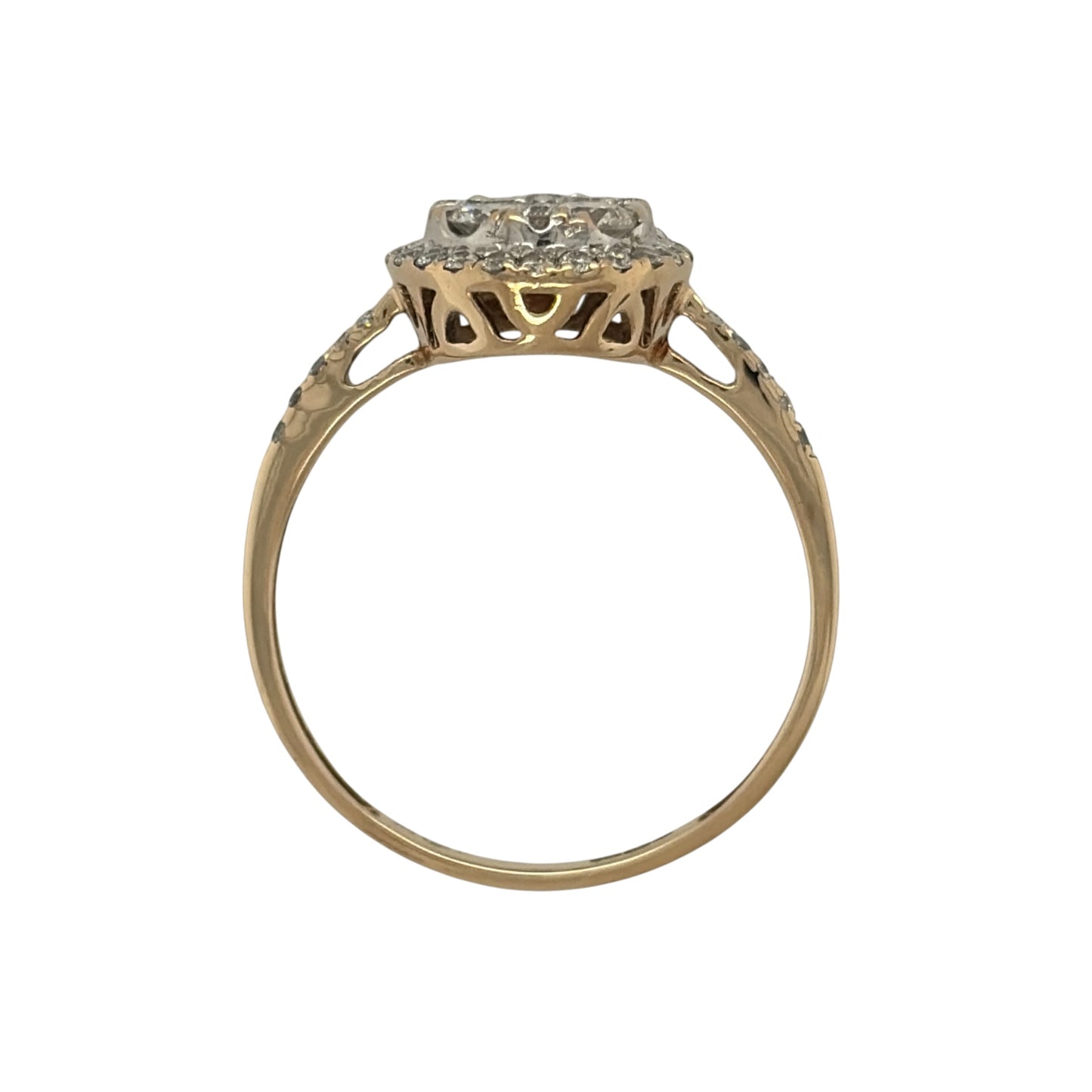 9ct Gold & Diamond Round Cluster Ring