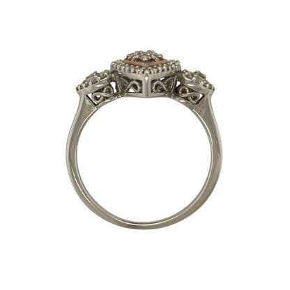 9ct White Gold & Diamond Teardrop Cluster Ring