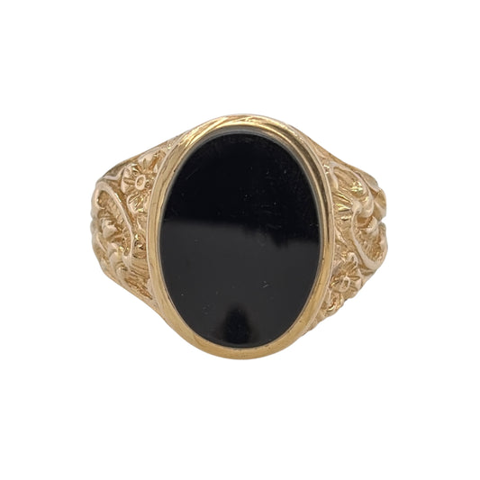9ct Gold & Onyx Oval Signet Ring