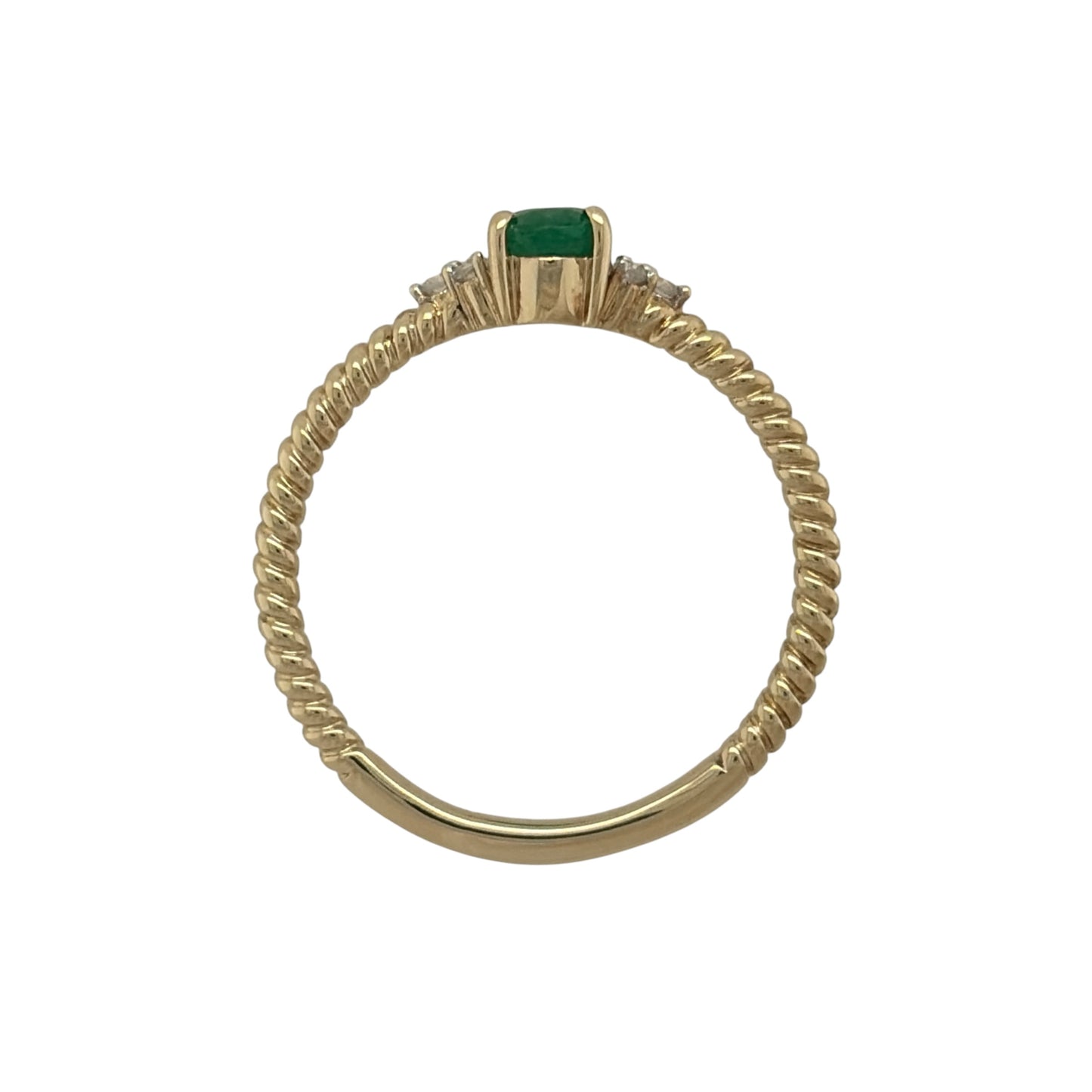 9ct Gold Emerald & Cubic Zirconia Ring