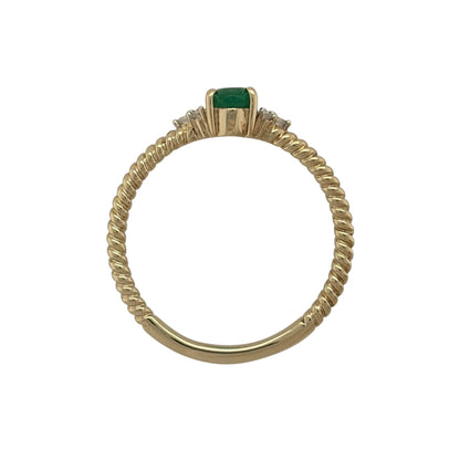 9ct Gold Emerald & Cubic Zirconia Ring