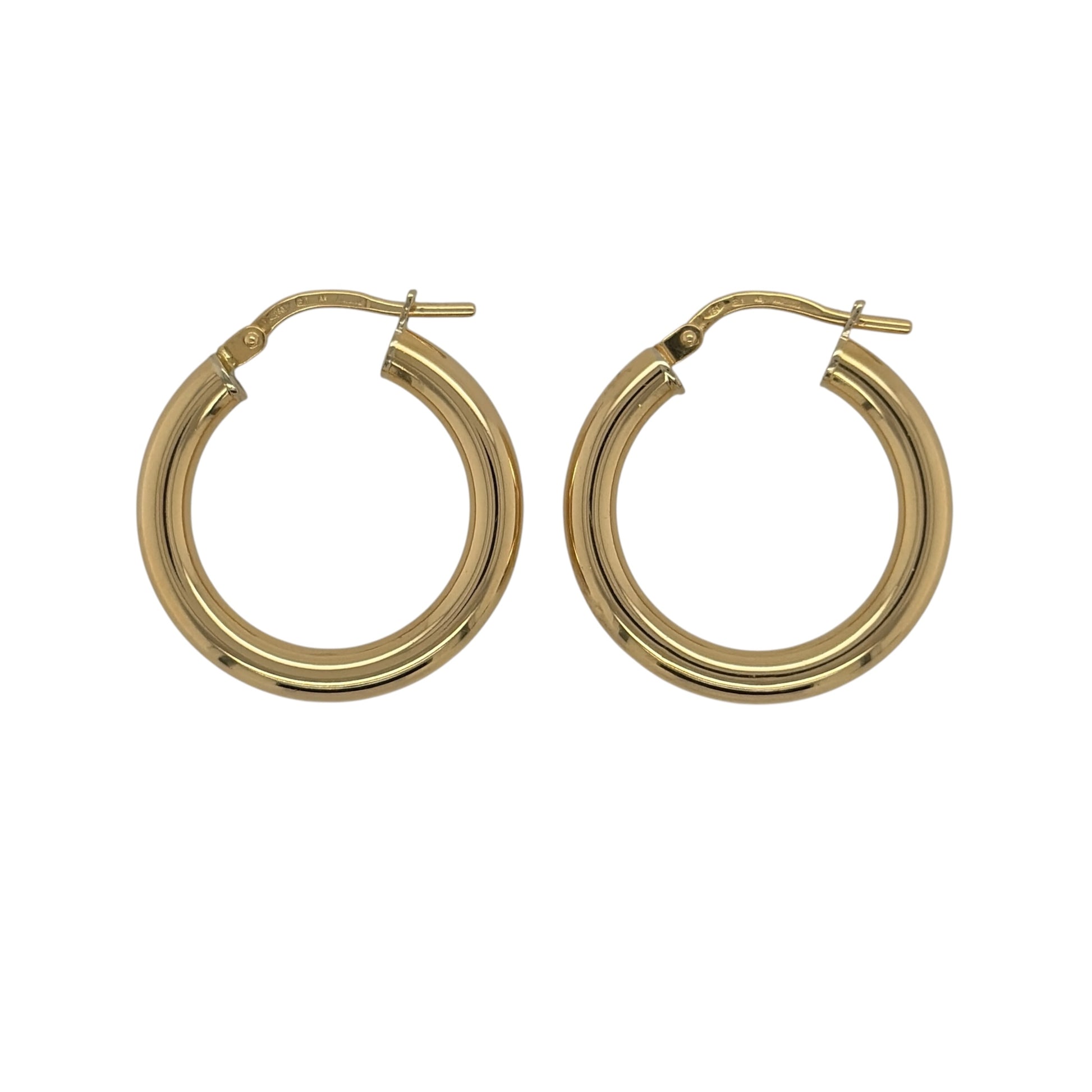9ct Gold Plain Hoop Creole Earrings