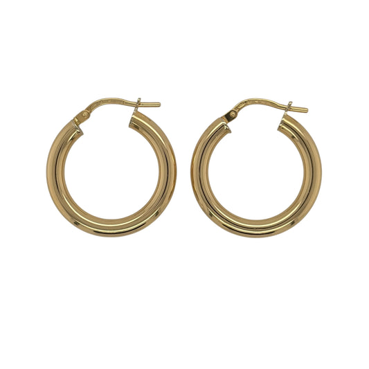 9ct Gold Plain Hoop Creole Earrings