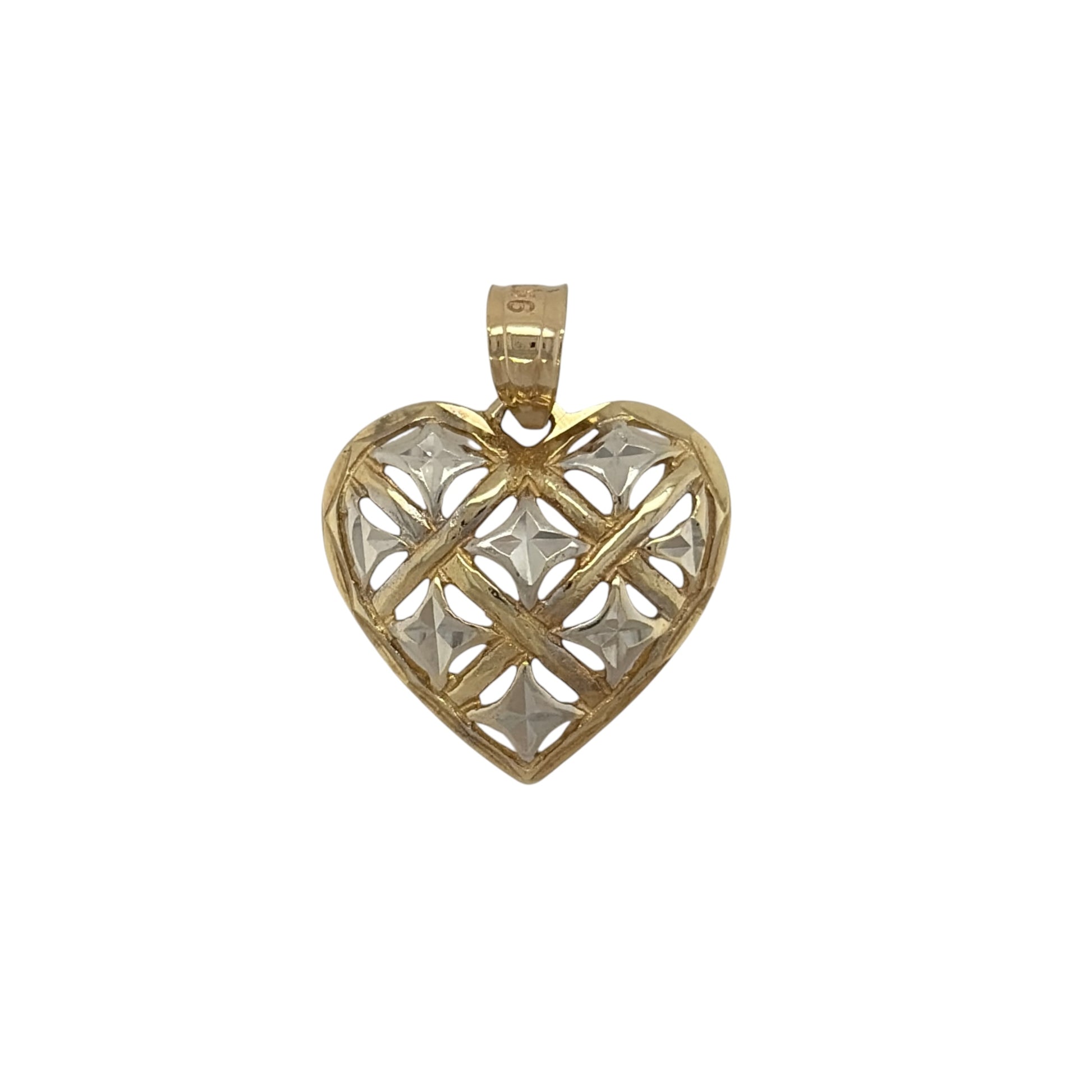 9ct Gold Open Patterned Heart Pendant