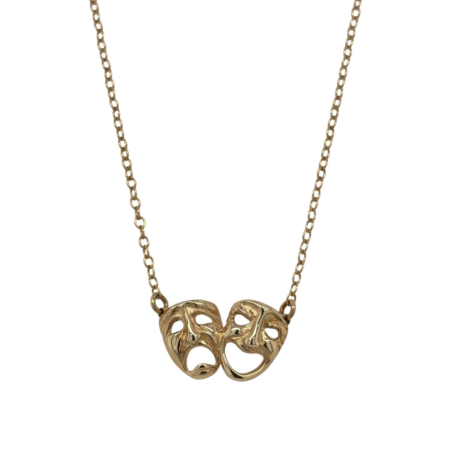 9ct Gold Theatre Faces 16" Necklace