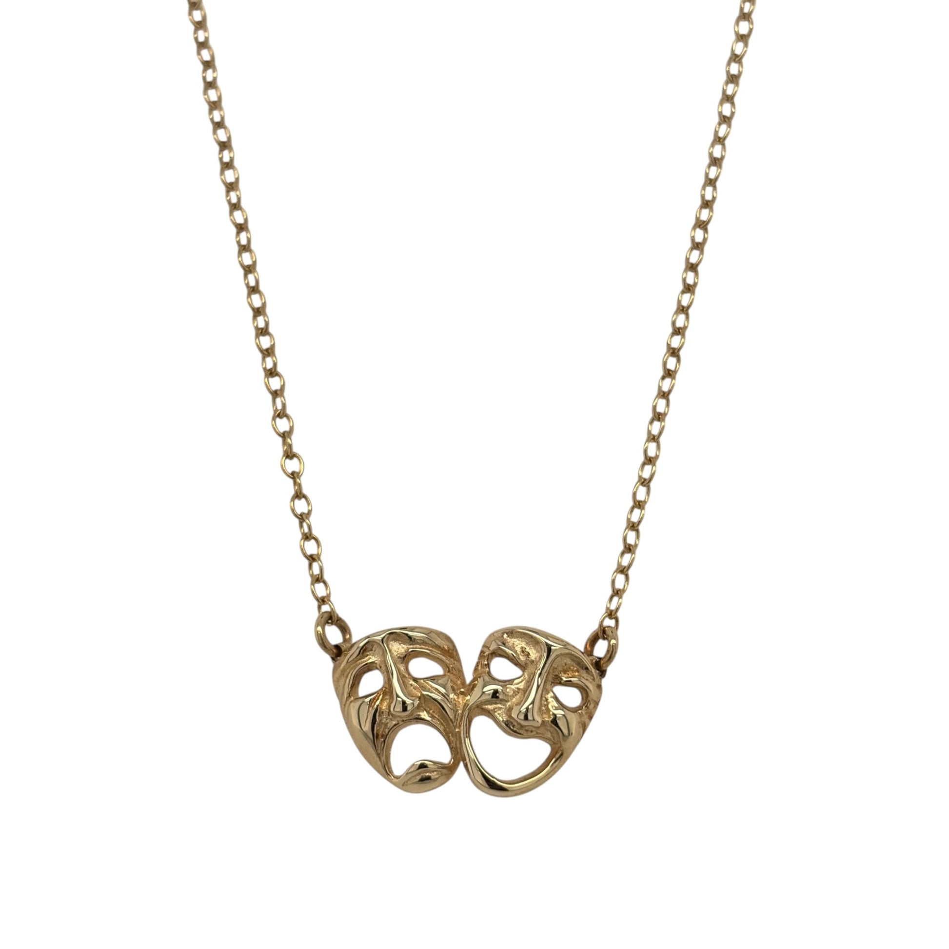 9ct Gold Theatre Faces 16" Necklace