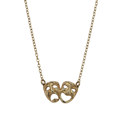 9ct Gold Theatre Faces 16" Necklace