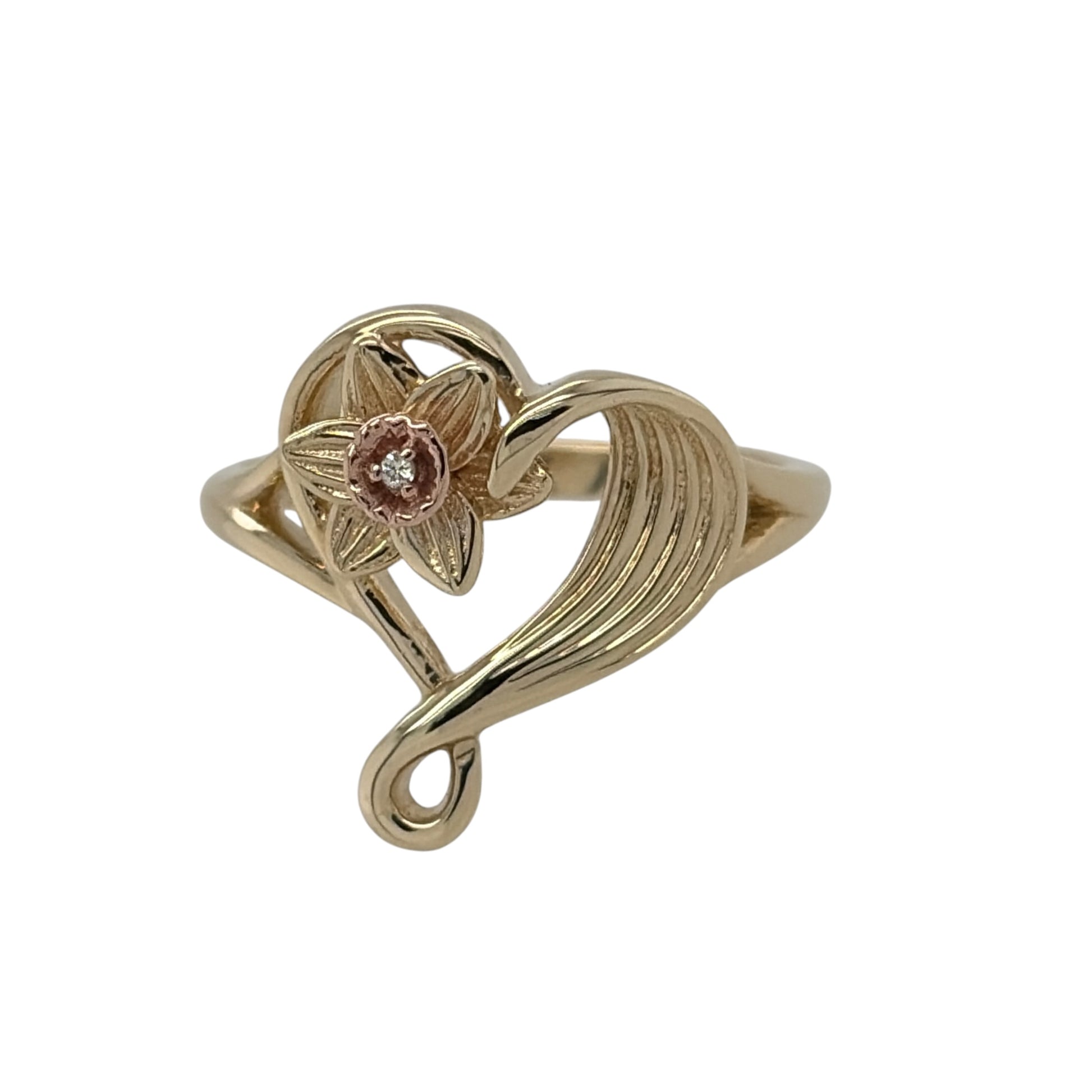 9ct Gold & Diamond Clogau Daffodil Heart Ring