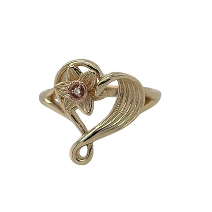 9ct Gold & Diamond Clogau Daffodil Heart Ring