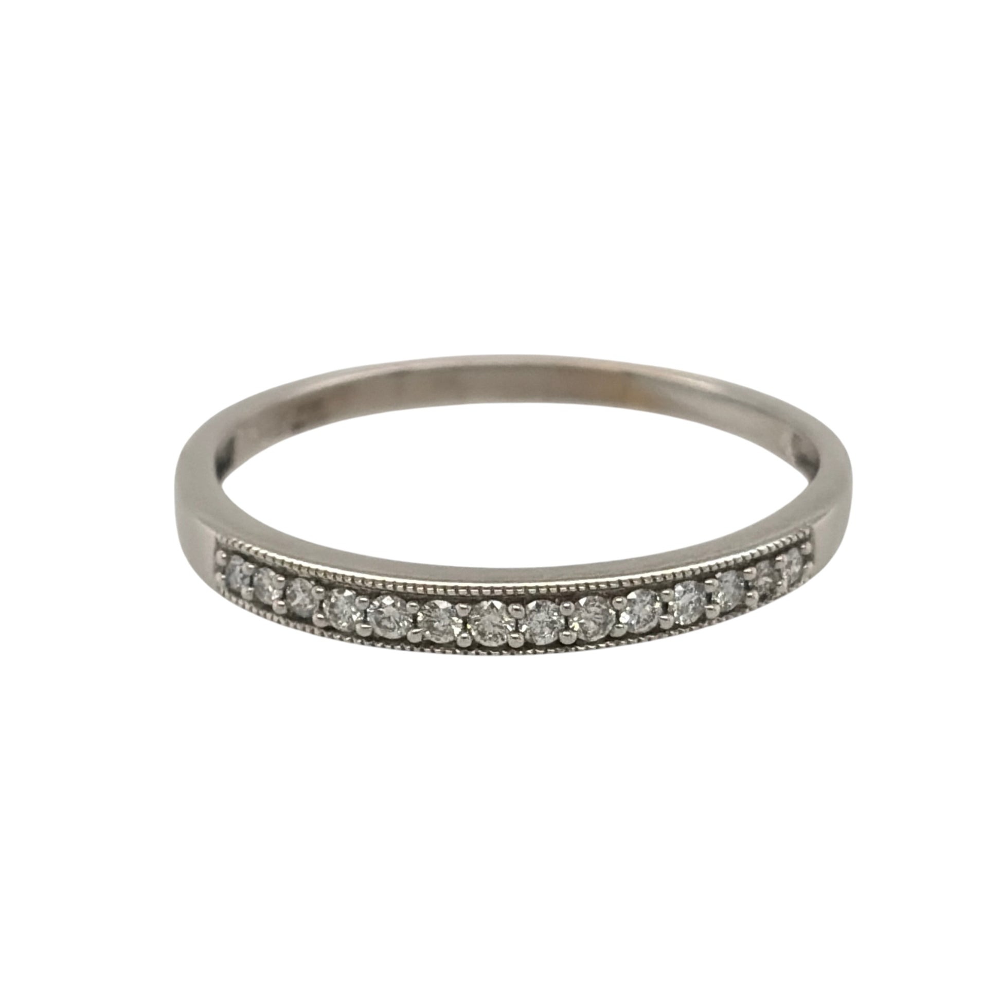 9ct White Gold & Diamond Band Ring