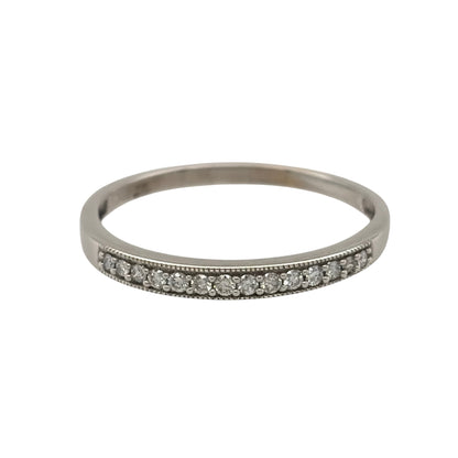 9ct White Gold & Diamond Band Ring