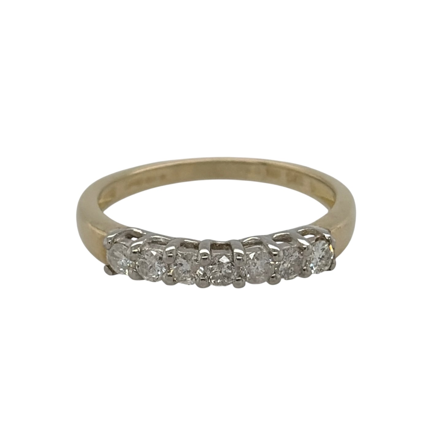 9ct Gold & Diamond Seven Stone Band Ring
