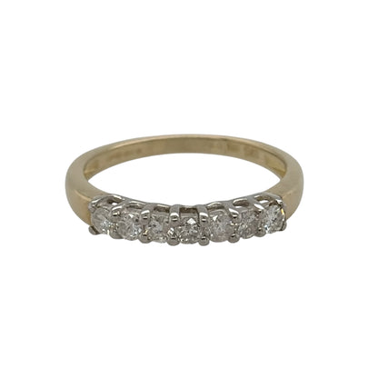 9ct Gold & Diamond Seven Stone Band Ring