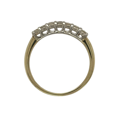 9ct Gold & Diamond Seven Stone Band Ring