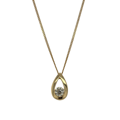 18ct Gold & Diamond Teardrop 18" Necklace