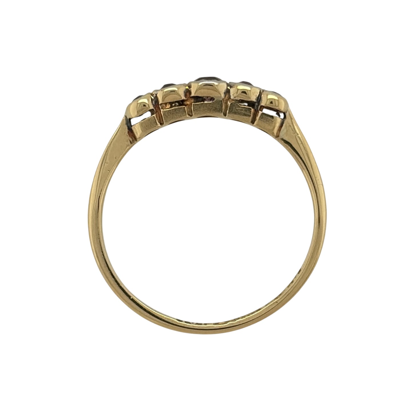 18ct Gold & Platinum Ruby Five Stone Band Ring
