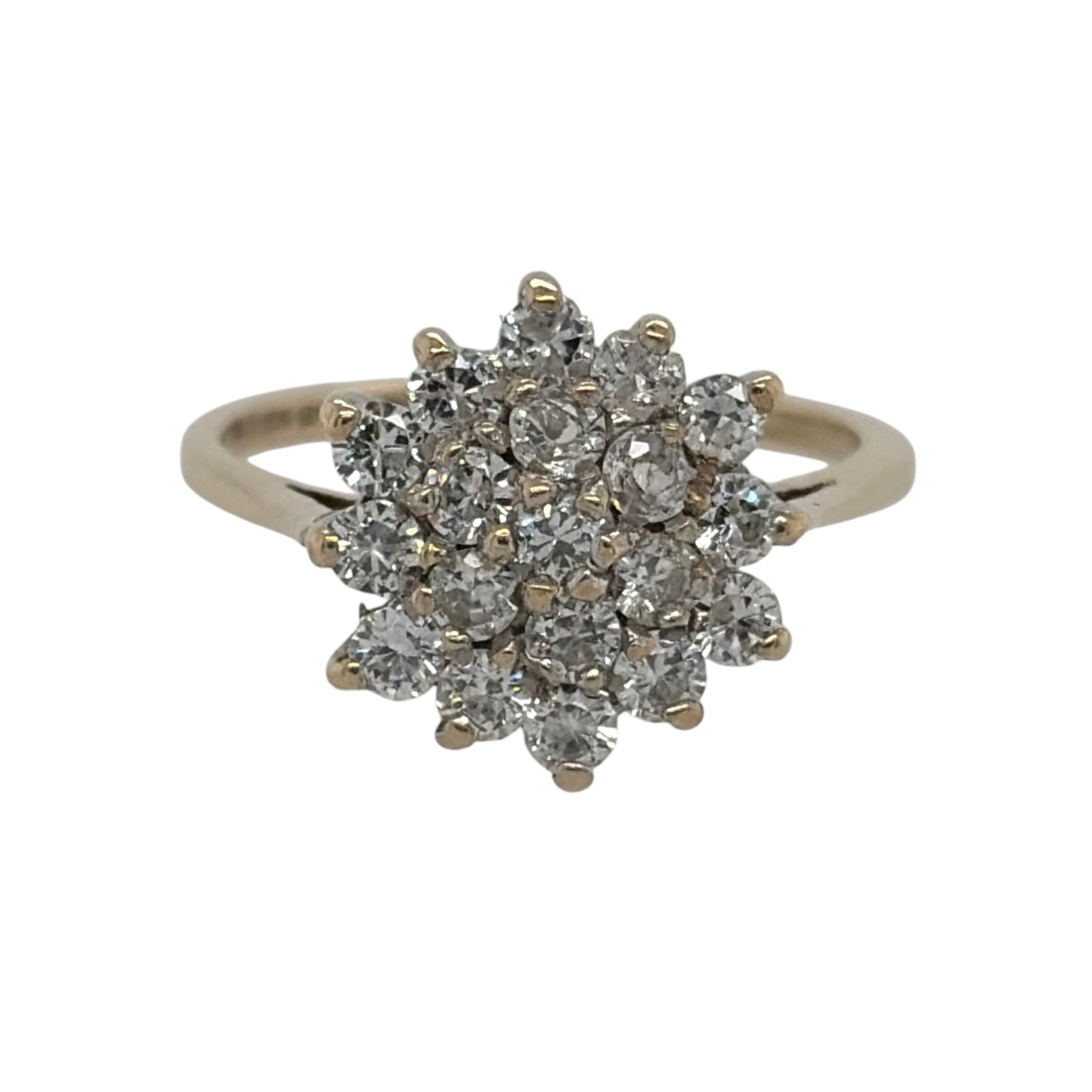 9ct Gold & Cubic Zirconia Cluster Ring