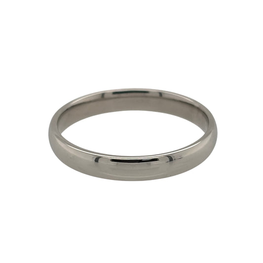9ct White Gold 3mm Wedding Band Ring
