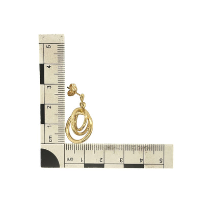 9ct Gold Three Hoop Drop Earrings